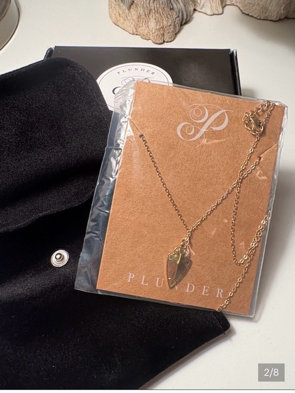 Plunder Gold Shield Pendant Necklace - Gold Tone